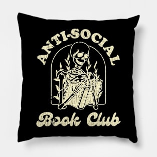 Anti Social Book Club Skeleton Bookworm Reading Pillow