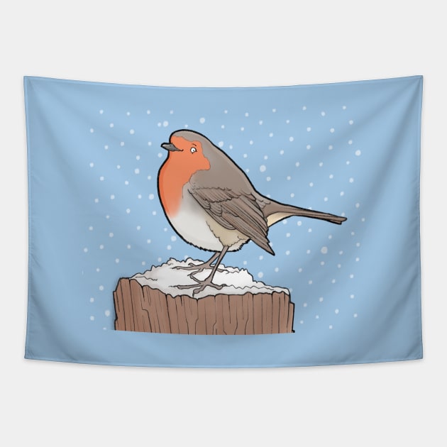 Cute Robin Tapestry by CarlBatterbee