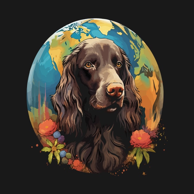 Field Spaniel Earth Day by JH Mart