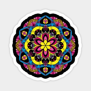 pink flowers mandala Magnet