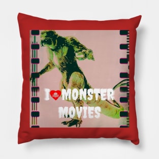 I Heart Monster Movies Pillow