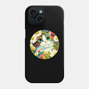 Floral Cat Botanical Plant Flower Cat Lover - Funny Cats Phone Case