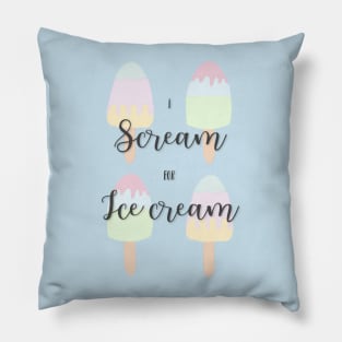 Cool Summer Print With Ice Cream Illustration And Typography Pillow