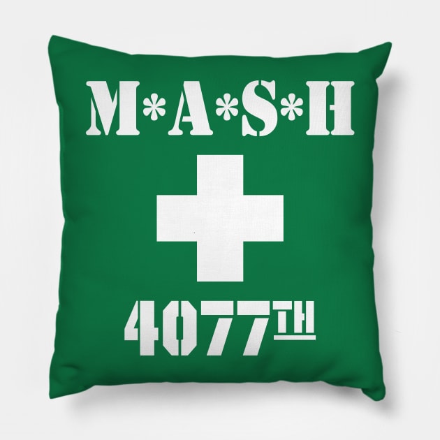 MASH m*a*s*h White Cross 4077th Korea Pillow by carcinojen