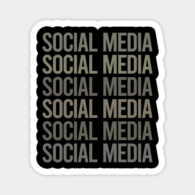 Gray Text Art Social Media Magnet by Happy Life