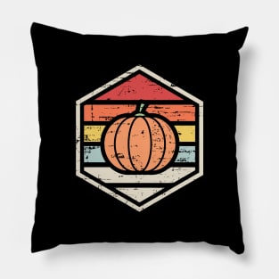 Retro Badge Pumpkin Pillow