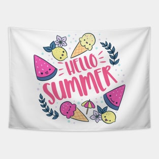 Hello summer a fun summer vacation gifts Tapestry