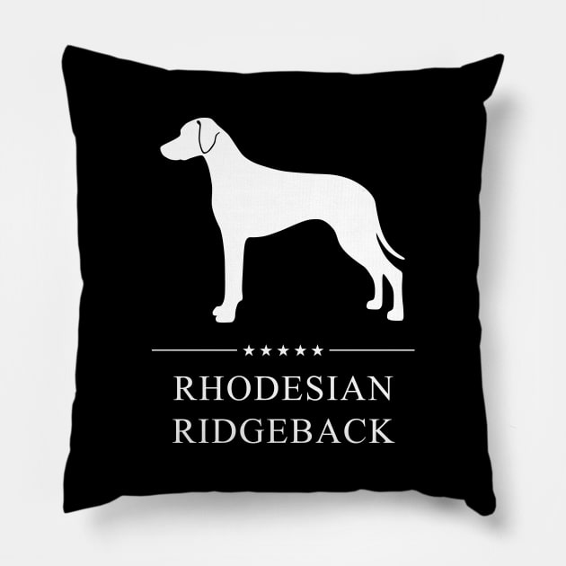 Rhodesian Ridgeback Dog White Silhouette Pillow by millersye