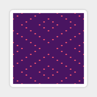 Pink dots pattern on Purple Background Magnet