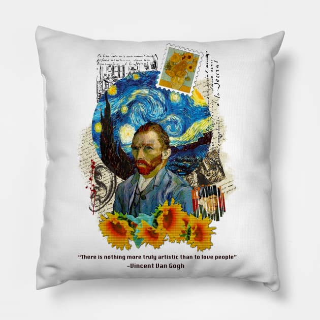 Van Gogh Collage - Art Pillow by Nirvanax Studio