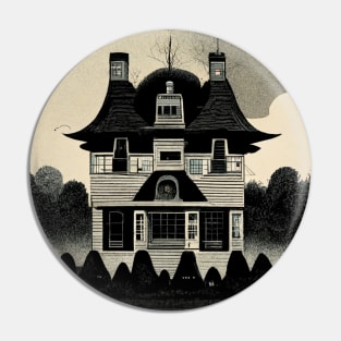 Iconic Amityville Horror House in vintage colors. Pin