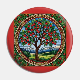 Stained Glass Apple Tree Pin