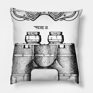 Binocular Vintage Patent Hand Drawing Pillow