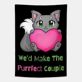 Flirty Cat, We'd Make The Purrfect Couple Tapestry