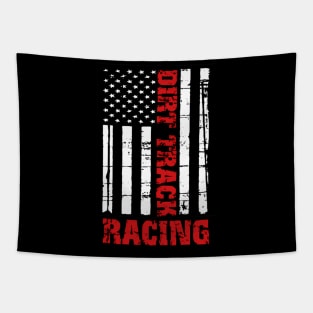 Dirt Track Racing American Flag Race Car Racecar Tapestry