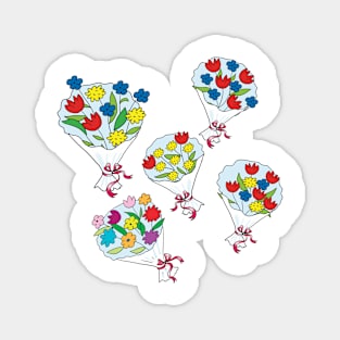 bouquets with colorful flowers Magnet