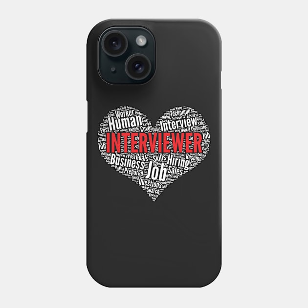 Interviewer Heart Shape Word Cloud Design design Phone Case by theodoros20