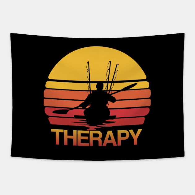 Kayak Fishing - Therapy Tapestry by Kudostees