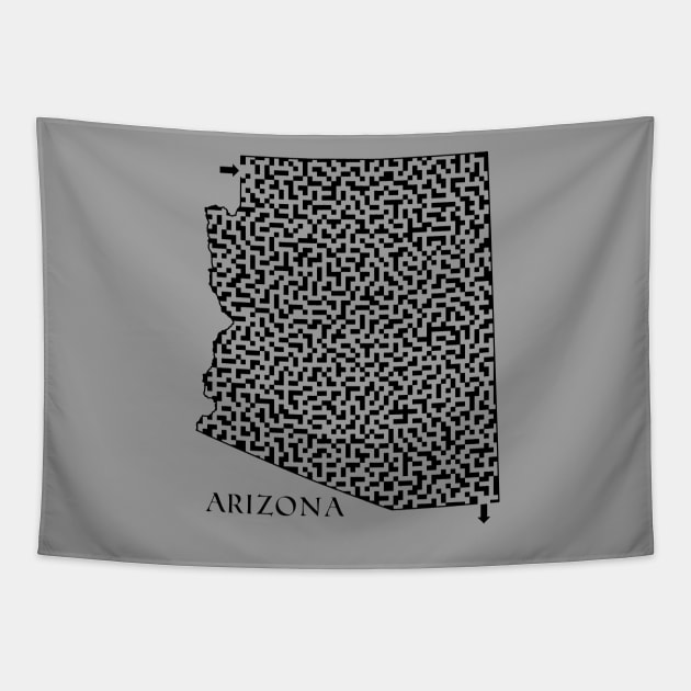 Arizona State Outline Maze & Labyrinth Tapestry by gorff