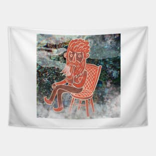 Red Man Smoking Tapestry