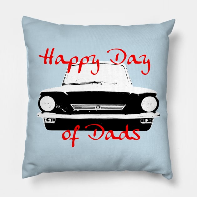 Father's Day 1970s Hillman Imp classic car Day of Dads Pillow by soitwouldseem