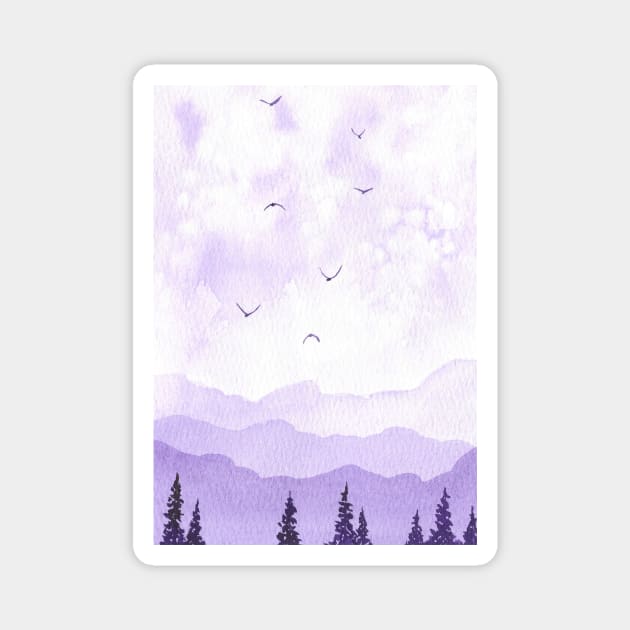 Watercolor mountains Magnet by RosanneCreates