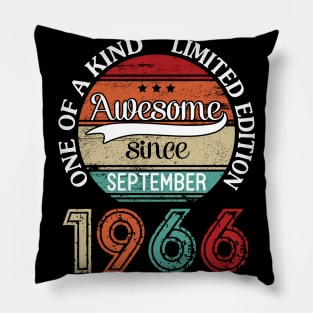 Awesome Since September 1966 One Of A Kind Limited Edition Happy Birthday 54 Years Old To Me Pillow