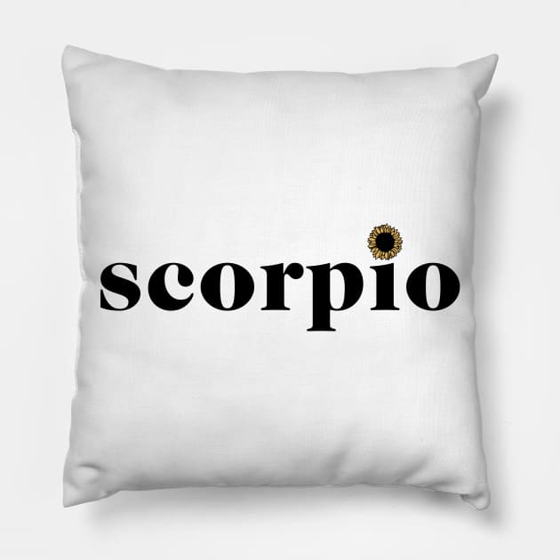 Scorpio Sunflower Zodiac Pillow by aterkaderk