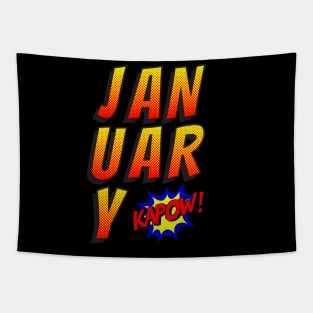 January born comic strips funny gift Tapestry