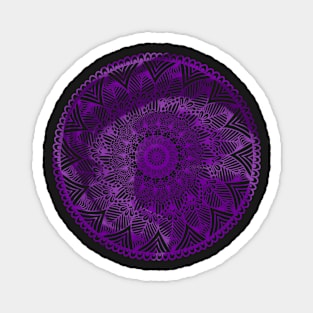 Purple Swirled Circle Mandala Magnet