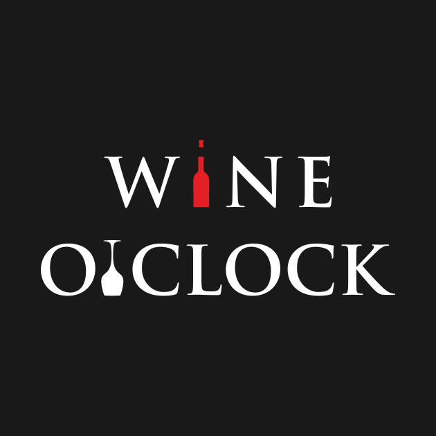 Wine O'clock bottle and glass by aceofspace