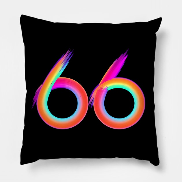 brushed 66 Pillow by MplusC