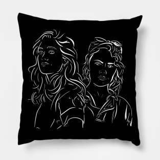 Dani and Jamie - White Line Pillow