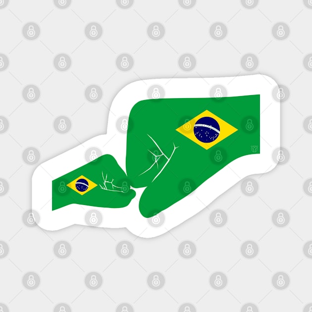 Brazil Baby Fist Bump Patriot Flag Series Magnet by Village Values