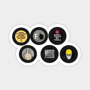 Funny Hard Hat Construction Stickers Magnet