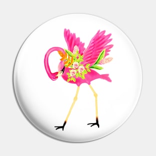 Flamingo Floral Tropical Flowers, Love Flamingos Pin