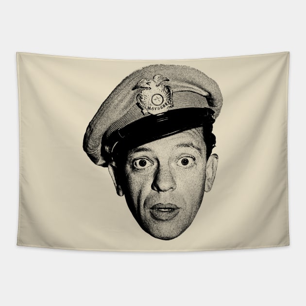 Funny Barney Fife Head Tapestry by Anthropomorphic