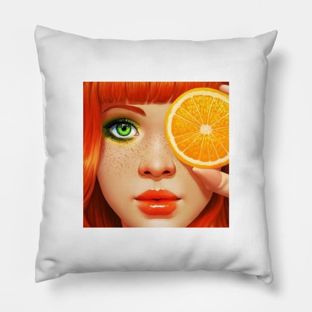 orange hair survivor Pillow by krazykruch