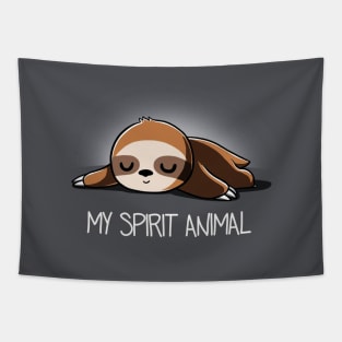 Cute Funny Sloth Lazy Animal Lover Quote Artwork Tapestry