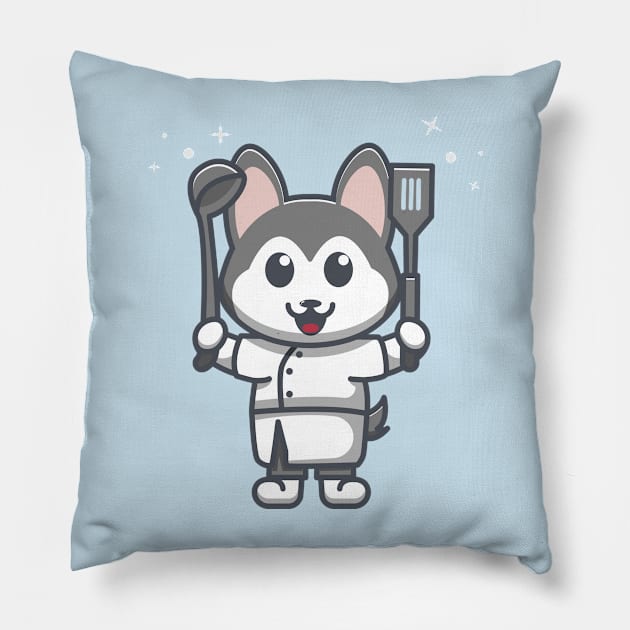 dog chef Pillow by fflat hds