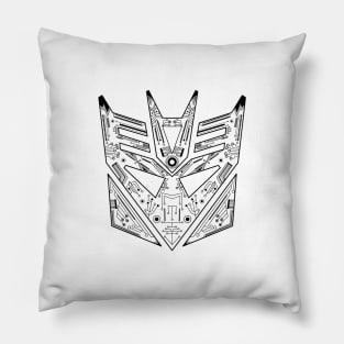 Decepticon Tech - Black and White Pillow