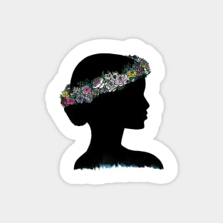 flower crown silhouette Magnet