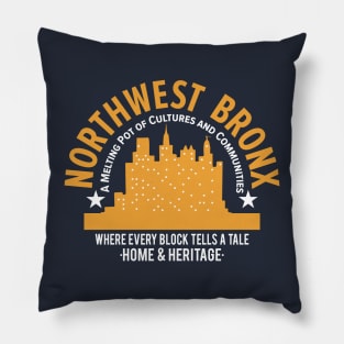 Northwest Bronx Skyline - A Tapestry of Home and Heritage Pillow