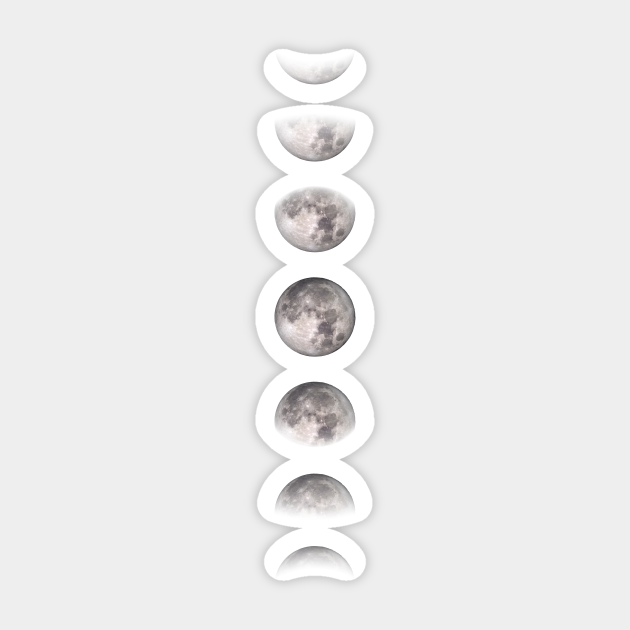 Moon Phases Vertical - Moon Phases - Sticker | TeePublic AU