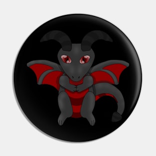 Cute Black and Red Dragon Pin