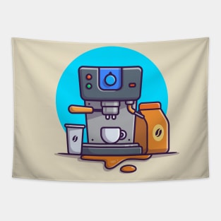 Coffee Machine Espresso, Mugs, Cup And Coffee Pack Tapestry