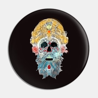 Royal  Regalia: A Bejeweled Skull with Attitude Pin