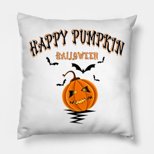 Happy Halloween Pumpkin Print, Scary Design. Pillow
