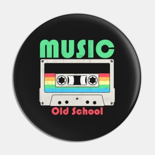 Tribute to Legends of Old School Music - Retro Cassette Tape Design Pin