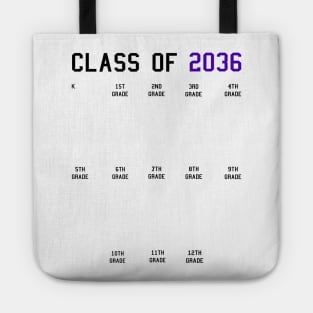 Class of 2036 Grow with Me Graduation First Day Handprints Tote